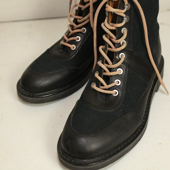Hunter Men Black Commando Classic Lace Up Leather Boots Size 10 Made In Italy main image 7